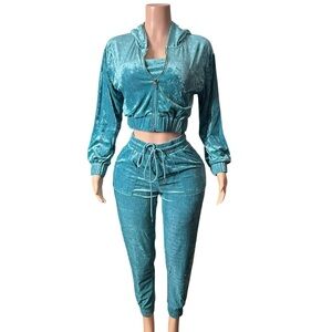 Teal Strapless Jumpsuit
